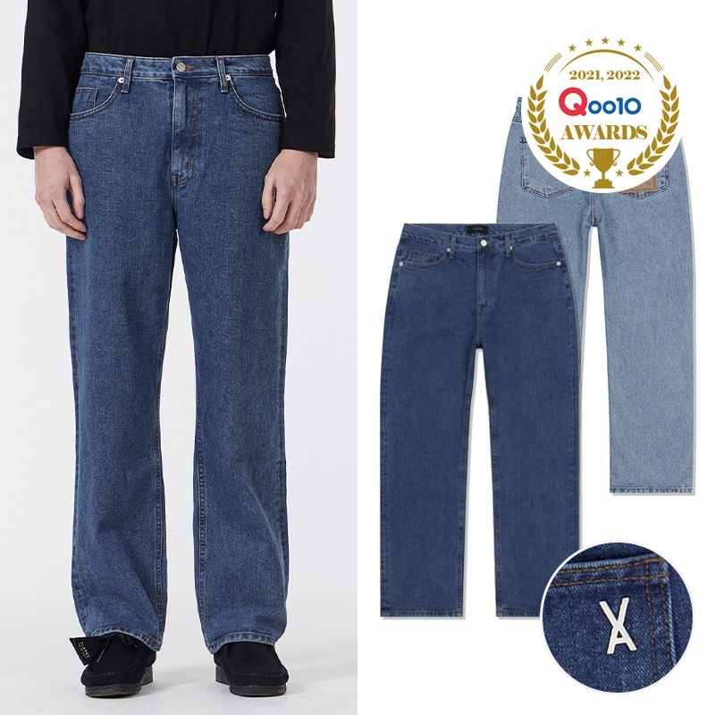 Straight Fitシグネチャースタッドストレートフィットデニムパンツ