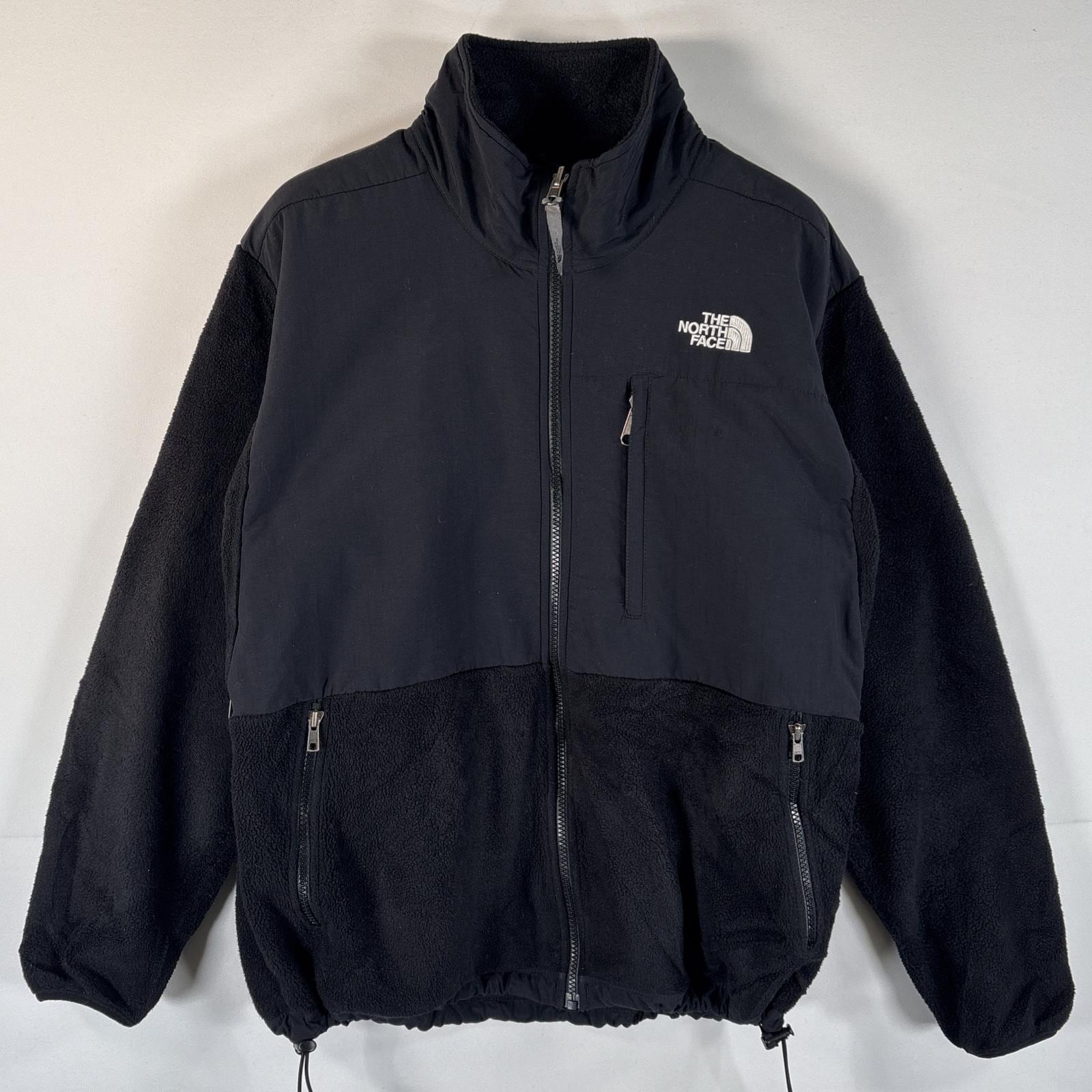 古着 フルジップフリースジャケット デナリ ワンポイントロゴ刺繍 ポーラテック L ブラック レディース