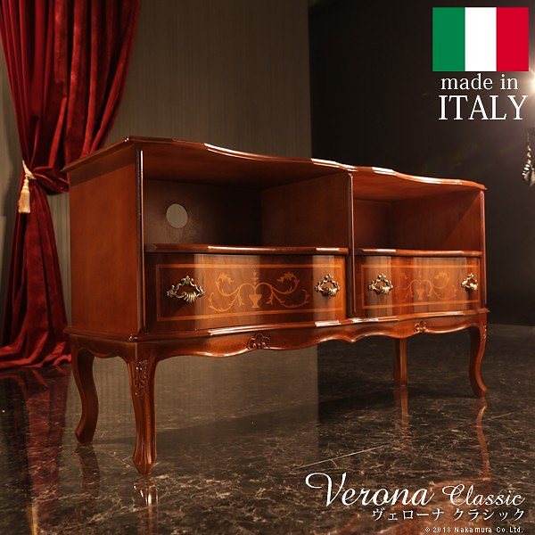 アンティーク調 輸入家具 ヴェローナクラシック 猫脚テレビボード 幅110cm テレビ台TV台 送料無料