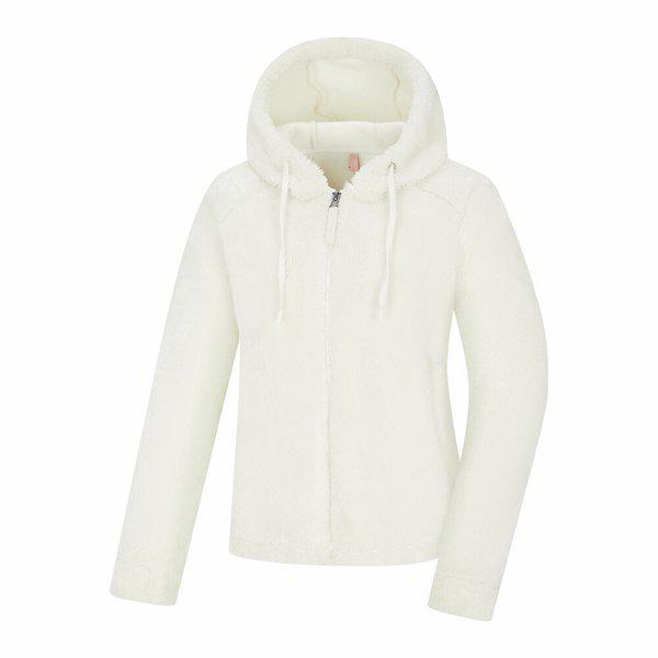 女性冬ブークレフリース登山フード付きジップアップジャケット2464JK517W