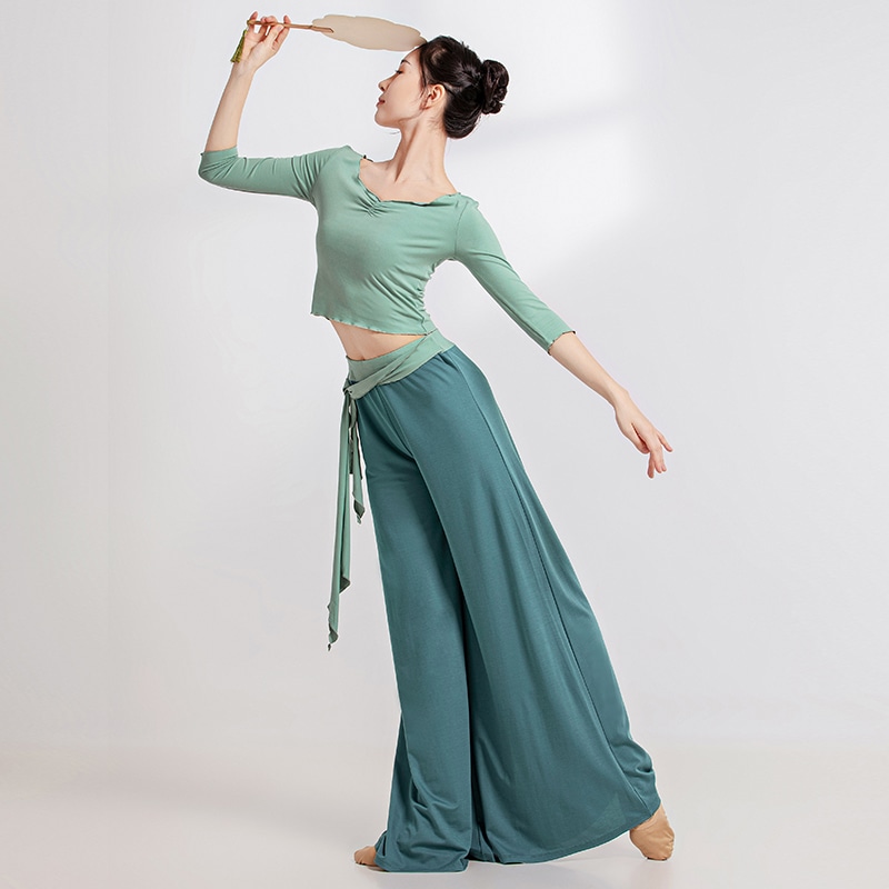 レディース ガールス ダンスパンツ パンツ 長ズボン サイドスリット バレエ レッスン ストレッチ モダンダンス ヨガ クラシックダンス 74BB1001R