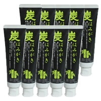 【炭はみがき10本】 歯磨粉 無添加 無香料 無着色 消臭 竹酢液配合 竹炭パウダー配合