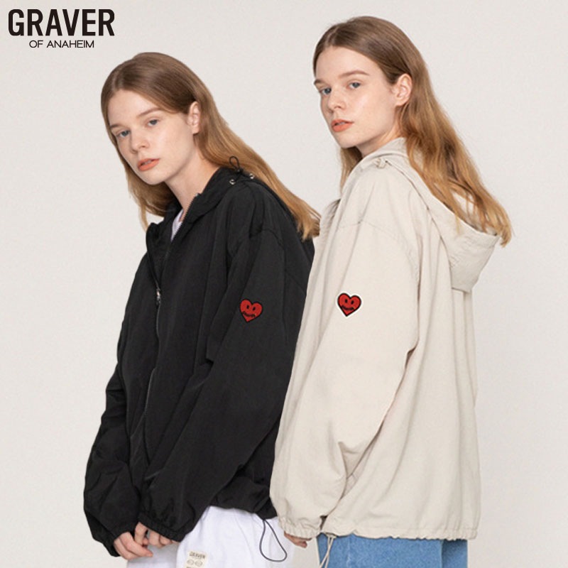 [UNISEX]ハートロゴ刺繍ウインドブレーカー_2color
