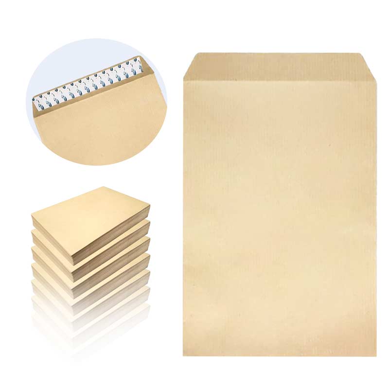 封筒 角3 大きめ 類似規格封筒 19 テープ付 クラフト 1000枚 角形3号 A4 厚め のり付
