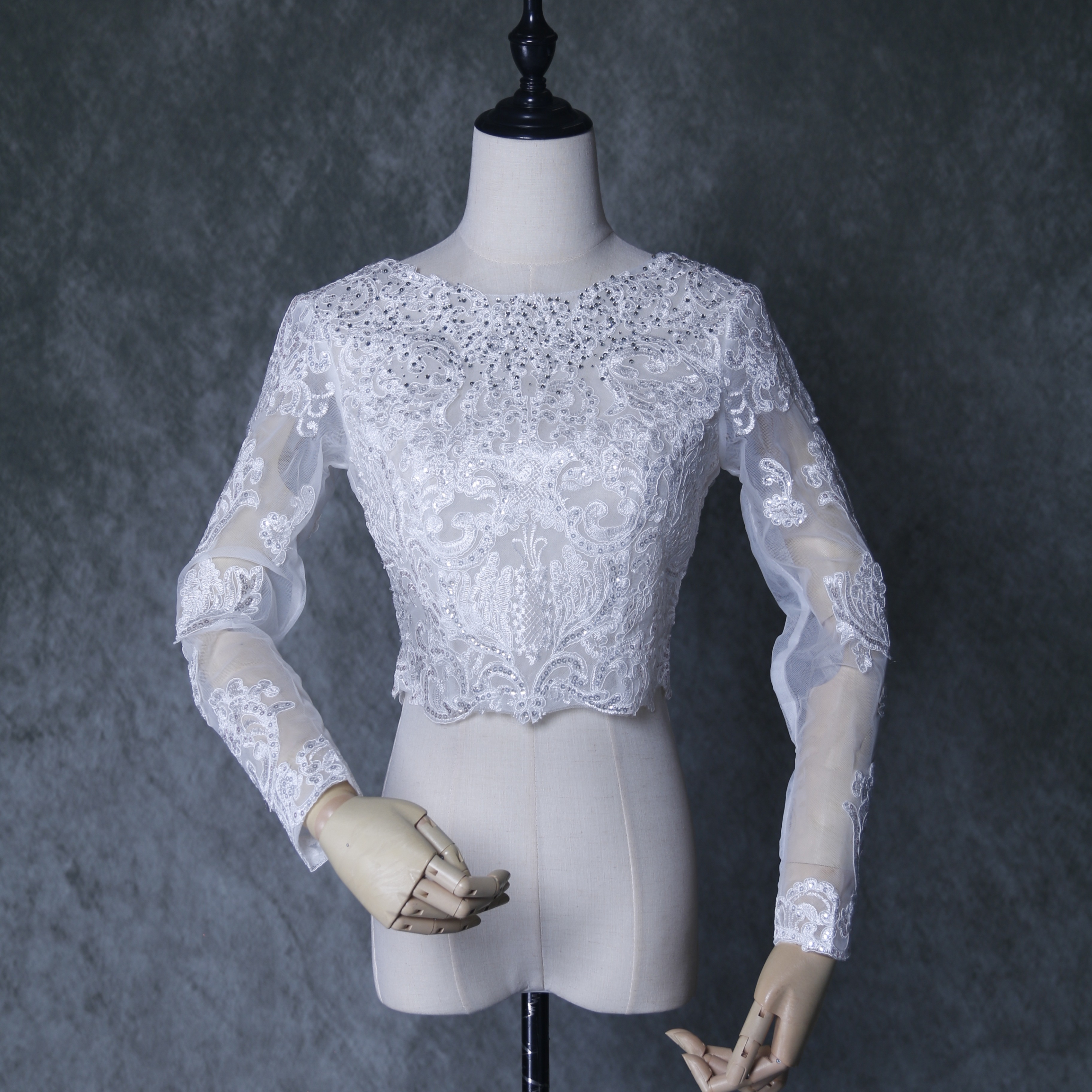 フランス風 ウエディングドレス ボレロ トップス　繊細レース 花嫁/ブライズメイド/結婚式/披露宴