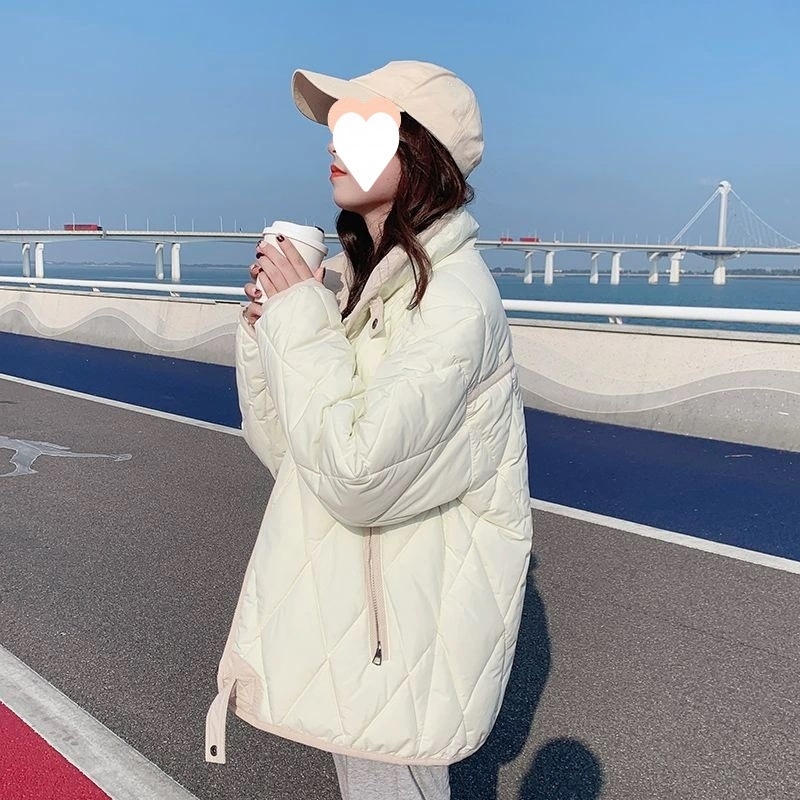 菱型縫い ダウン 綿入れ 上着 綿入れ 服 女性用 新品 大人気 2025年 新作 トレンド 初秋 秋冬季 アウター 綿入れ 厚手 綿入れ 上着