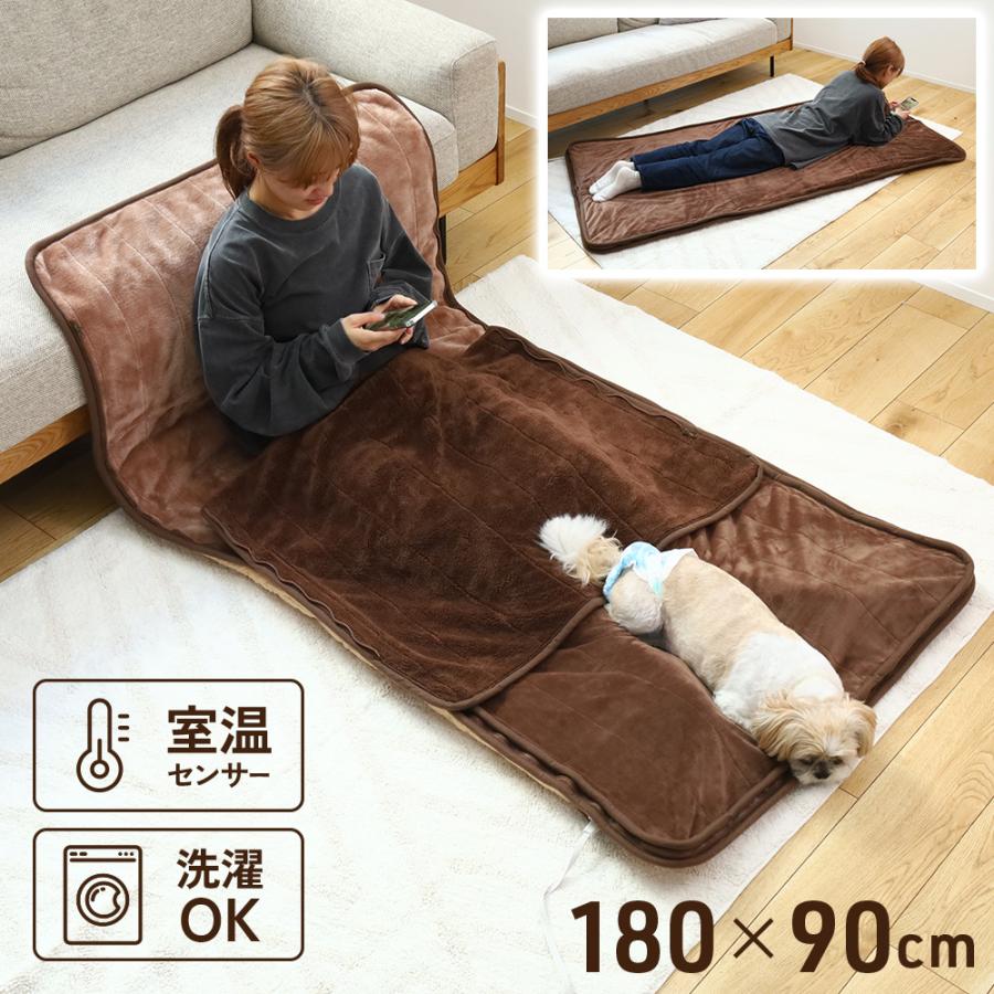 電気毛布 敷き毛布 敷き 電気寝袋 ホットゴロ寝マット カバー付き 180×90cm 約1畳用 洗える 洗濯できる ダニ退治 温度調整 MM-K18CTR モリタ