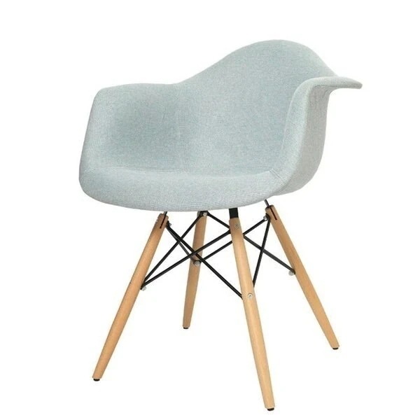 チェア 椅子 イス いす イームズ アームシェルチェア スカイブルー DAW ファブリック 布シート 完成品 ダイニングチェア デスクチェア 座面高さ45cm