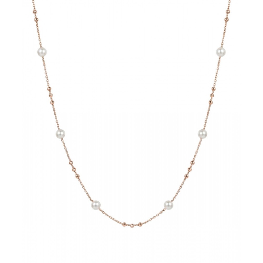 ALLEUN シルバー 925 パールチェーンシルバーネックレスミニレイヤードロング