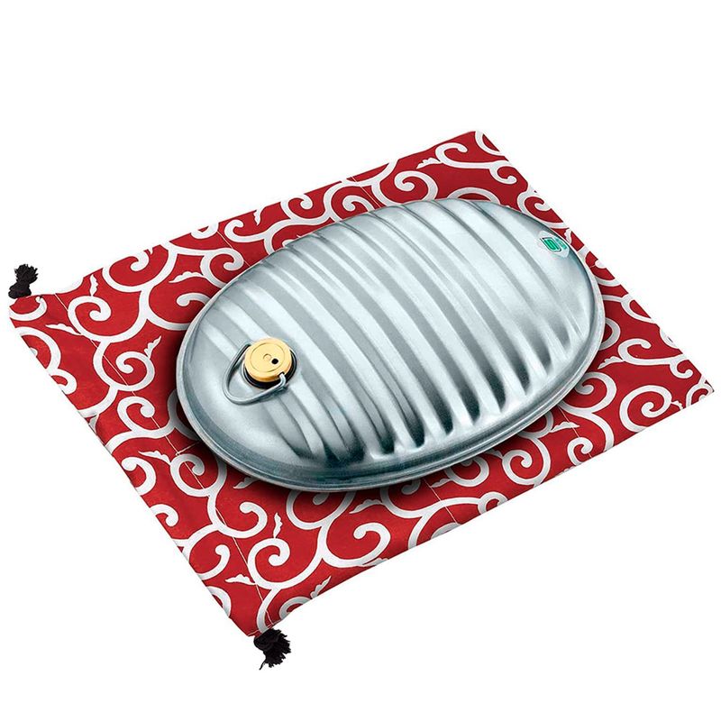 湯たんぽ 和柄 エンジ 約幅32.7×奥行23.8×高さ8.5cm 湯たんぽA(エース) 2.5L 袋付 023453 5,051円