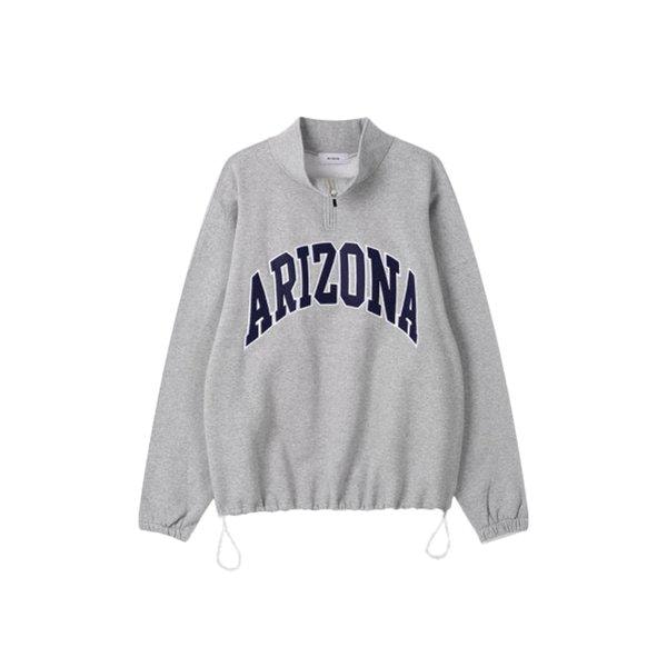 メンズアリゾナオーバーフィットハーフジップ起毛TシャツRM-TSK-Q061-グレー