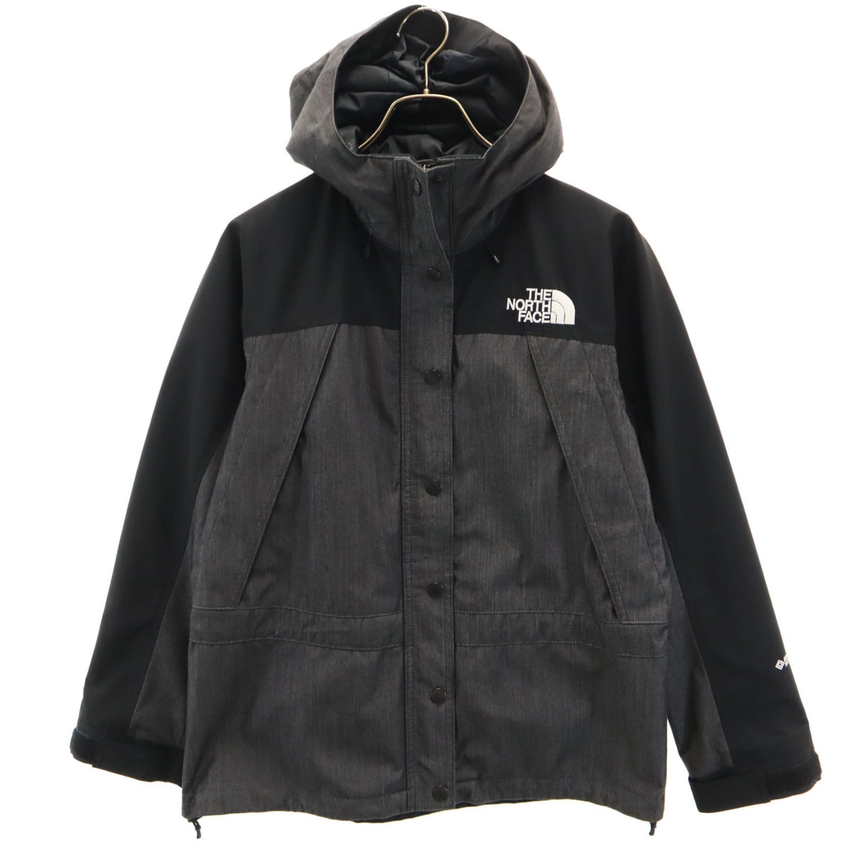 GORE-TEX ナイロンジャケット M グレー フーディーアウトドア NPW22135 レディース 古着