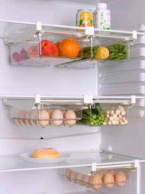 2個セット 冷蔵庫トレー 吊り下げ収納ケース 収納ボックス たまご 果物 野菜収納 台所 キッチン収