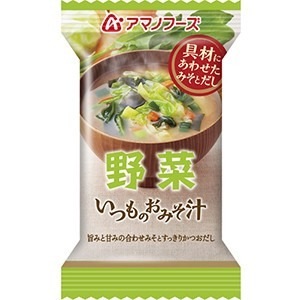 (まとめ買い)アマノフーズ いつものおみそ汁 野菜 10g（フリーズドライ） 60個（1ケース）その他