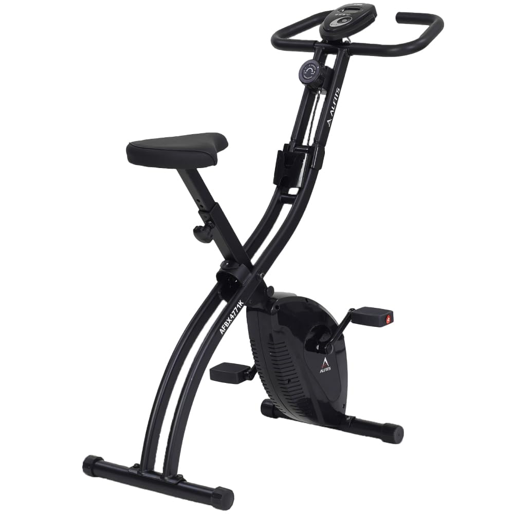 フィットネスバイク クロスバイク 4771 AFBX4771K 折りたたみ エクササイズバイク 家庭用 軽量 コンパクト 小物トレー付き 8段階ペダル負荷調節 シンプル操作 かんたん