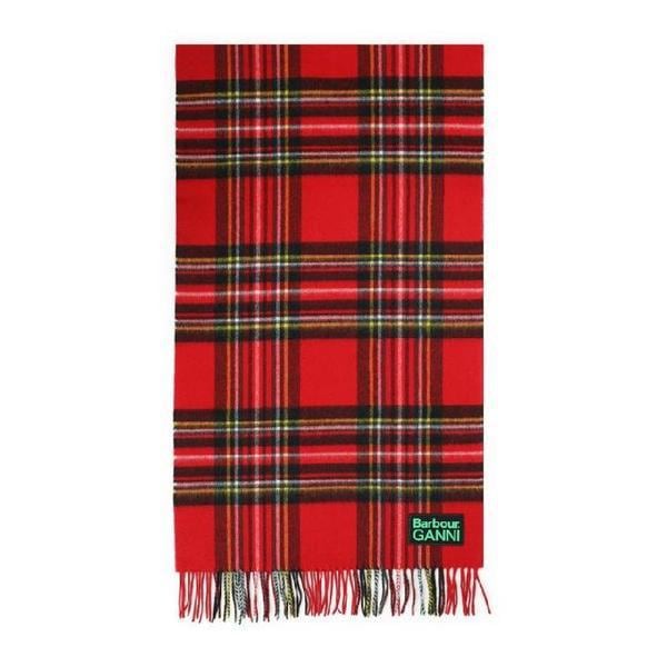 X Ganni チェック柄フリンジエッジスカーフ LSC0455 RE51 TP961569535