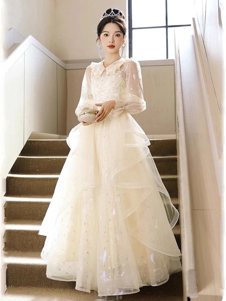 女性のためのイブニングドレス2025 宴会ハイエンドスリムアートテストソロピアノパフォーマンスドレス 5,268円