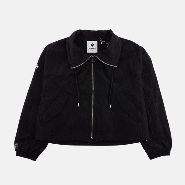 女性ルーズフィットエトゥワールウーブンスタンドネックジャケットブラックQP322OJK81