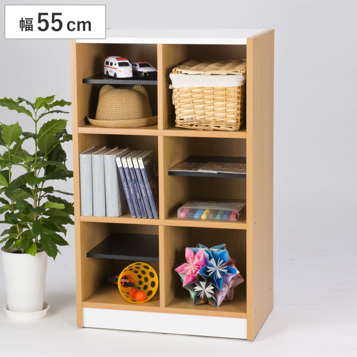 木製ラック 幅55cm 2列3段 玄関収納 フリーラック ランドセルラック 下駄箱 スリッパ収納 靴 収納 シューズボックス 幅55 奥行35 高さ90 収納ボックス 玄関 靴箱 靴棚