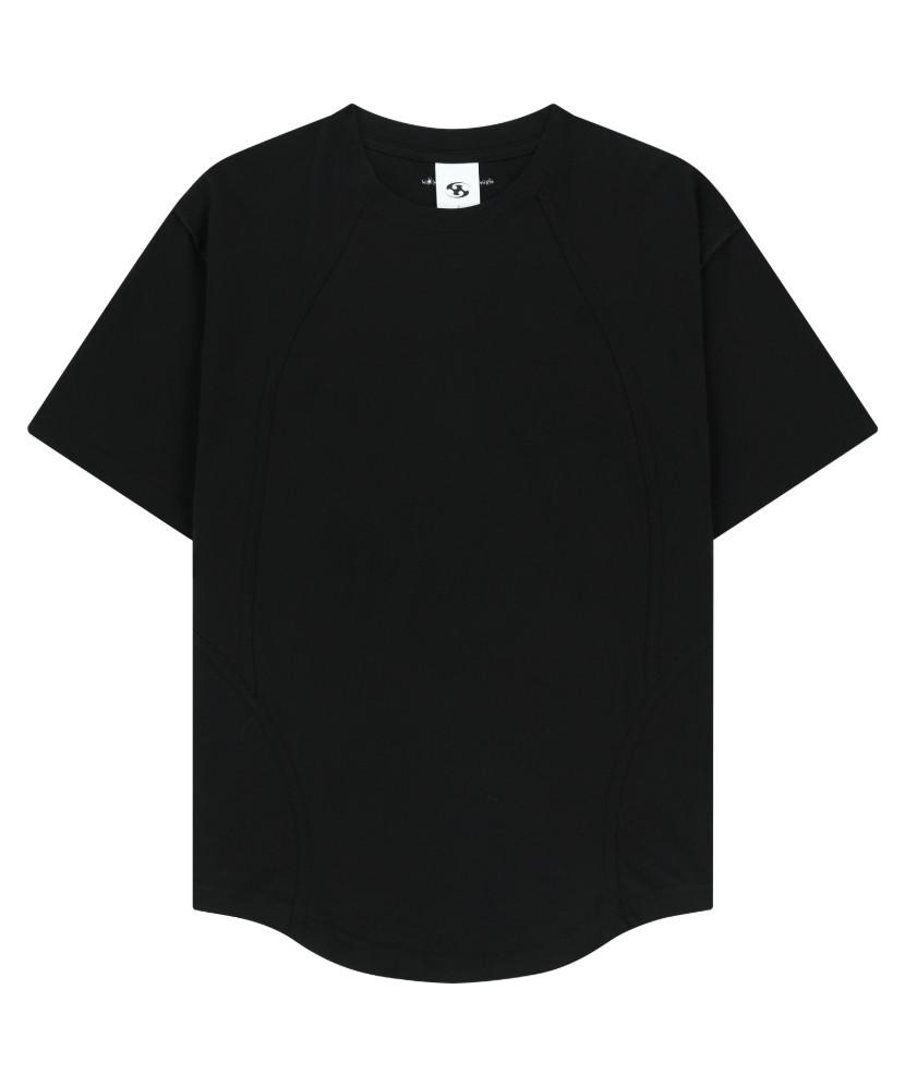 【SANSANGEAR】 25SS ROLLABLE T-SHIRT : BLACK