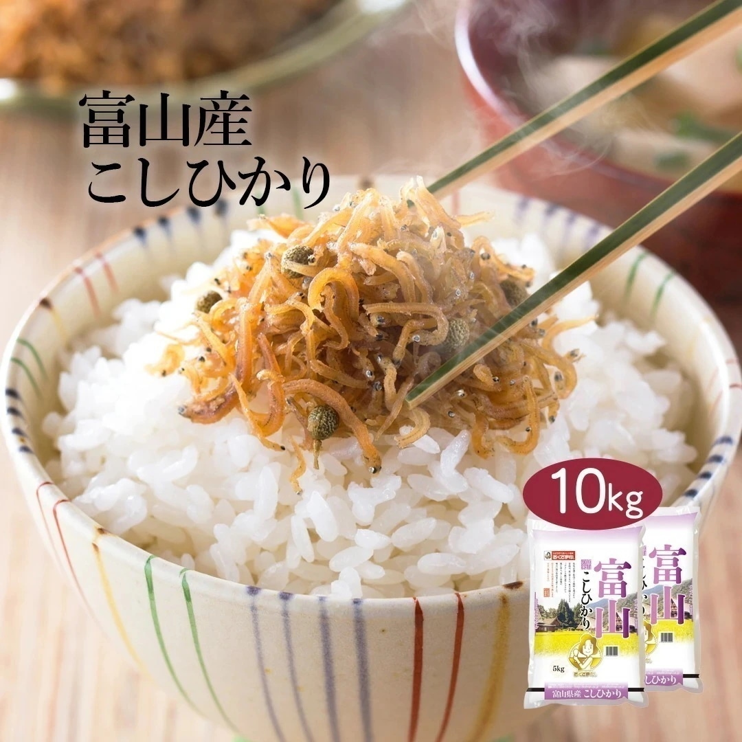 米 富山県産 こしひかり 10kg 5kg 2セット 令和6年産 お米 こめ 10キロ 安い おこめ 白米 国産 食品 ギフト 引っ越し 挨拶 内祝い お歳暮 送料無料 おくさま印