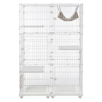 【国内即日発送】猫 ケージ キャットケージ 3段 幅広設計 自由組み合わせ トレー付き 猫ドア付き ハンモック付き 大型 猫ゲージ おしゃれ キャットハウス ネコ ハウス 多段 留守番 脱走防止