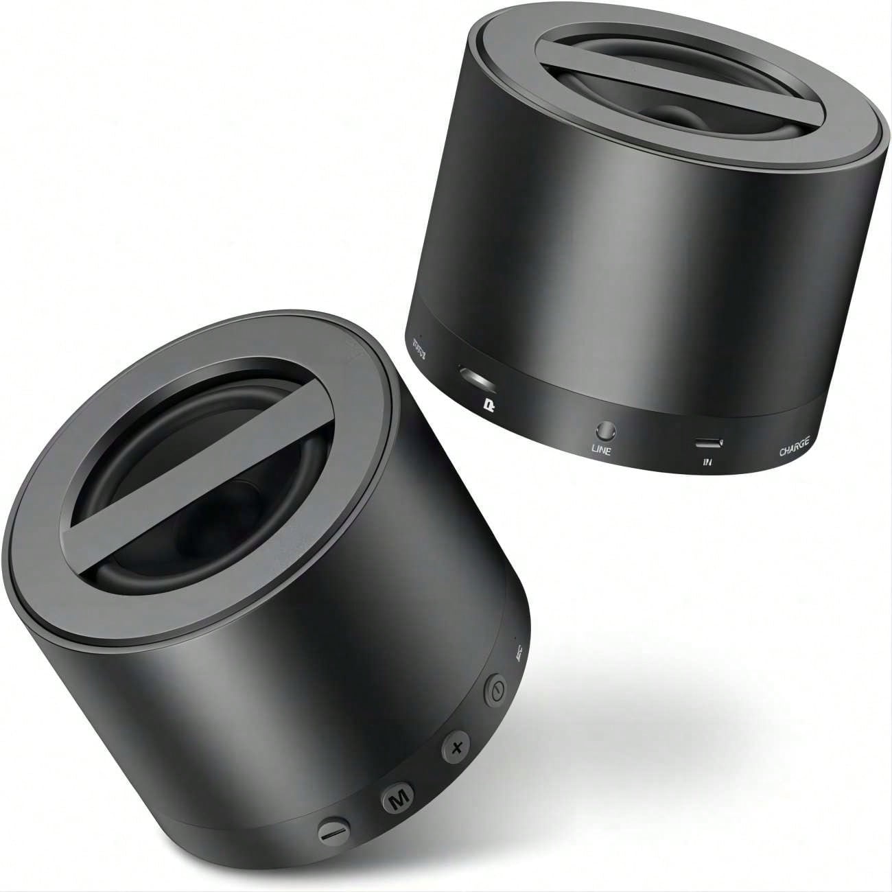 Bluetoothスピーカー ワイヤレス ミニポータブルスピーカー 高音質 ラジオ マイク内蔵 Aux対応 旅行 スポーツ 勉強 通勤用 スマートフォンやノートパソコンに使用可能 2個セット