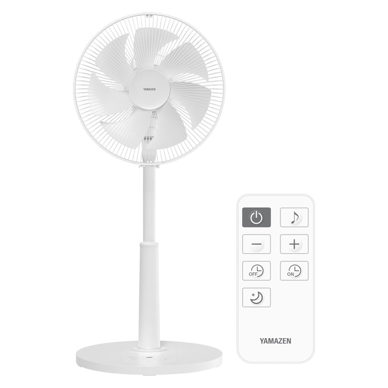 [山善] 扇風機 リビング DCモーター 静音 PD対応(20W相当) 節電 省エネ 左右自動首振り 風量7段階調節 入切タイマーリモコン付き ホワイト YLRP-CJD301(W)