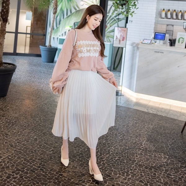 sk3250 シフォンプリーツロングスカート