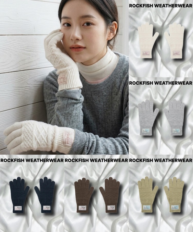 Qoo10 rockfish weatherwear MIX CABLE GLOVES ニット