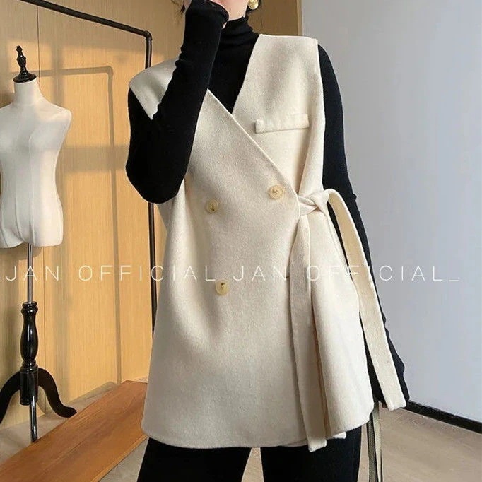 大人気！ 2025 秋 冬 ラシャベスト 冬 韓国 おしゃれ ウエスト引き締め 人気爆発 ニットベスト ベーシックニット ニット