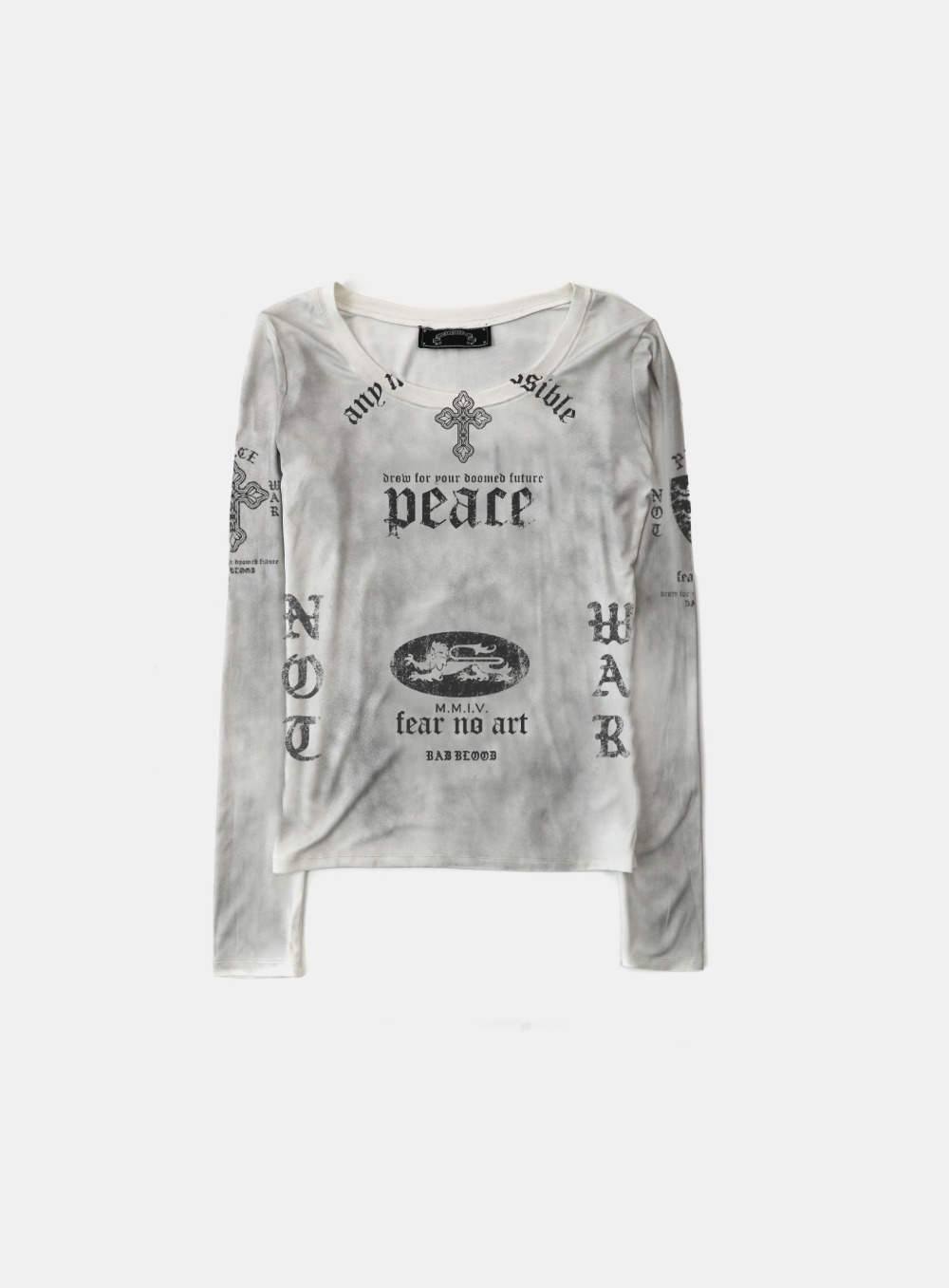 【BADBLOOD】 25FW PEACE NOT WAR LOOSE FIT : DUSTY WHITE