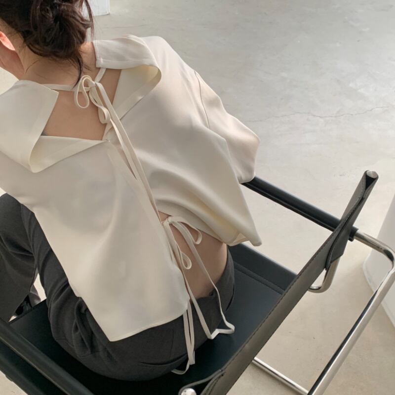 2color レディース シャツ カットソー とろみ クロスデザイン 長袖 ホワイト グリーン