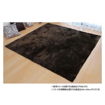 ソフトシャギー調ラグ 「ラルジュ」 4畳 ブラウン 約200×300cm 1280200061403