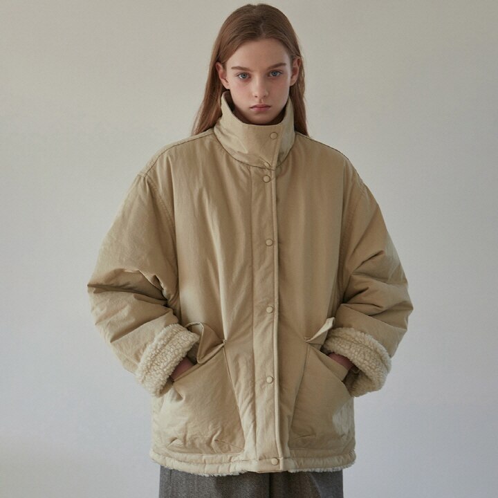 BOA FLEECE PADDING JACKET_BEIGE