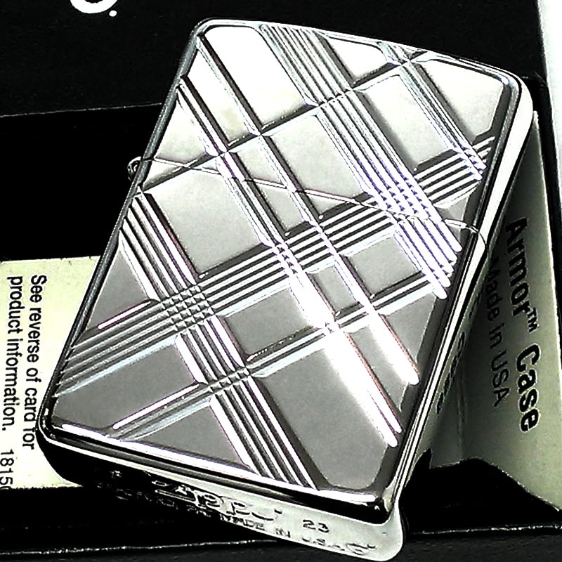 ZIPPO ライター 限定100個生産 ジッポ アーマー ダイヤモンドX V刃彫刻 重厚 シルバー 両面加工 クリスマス 銀 かっこいい おしゃれ メンズ ギフト