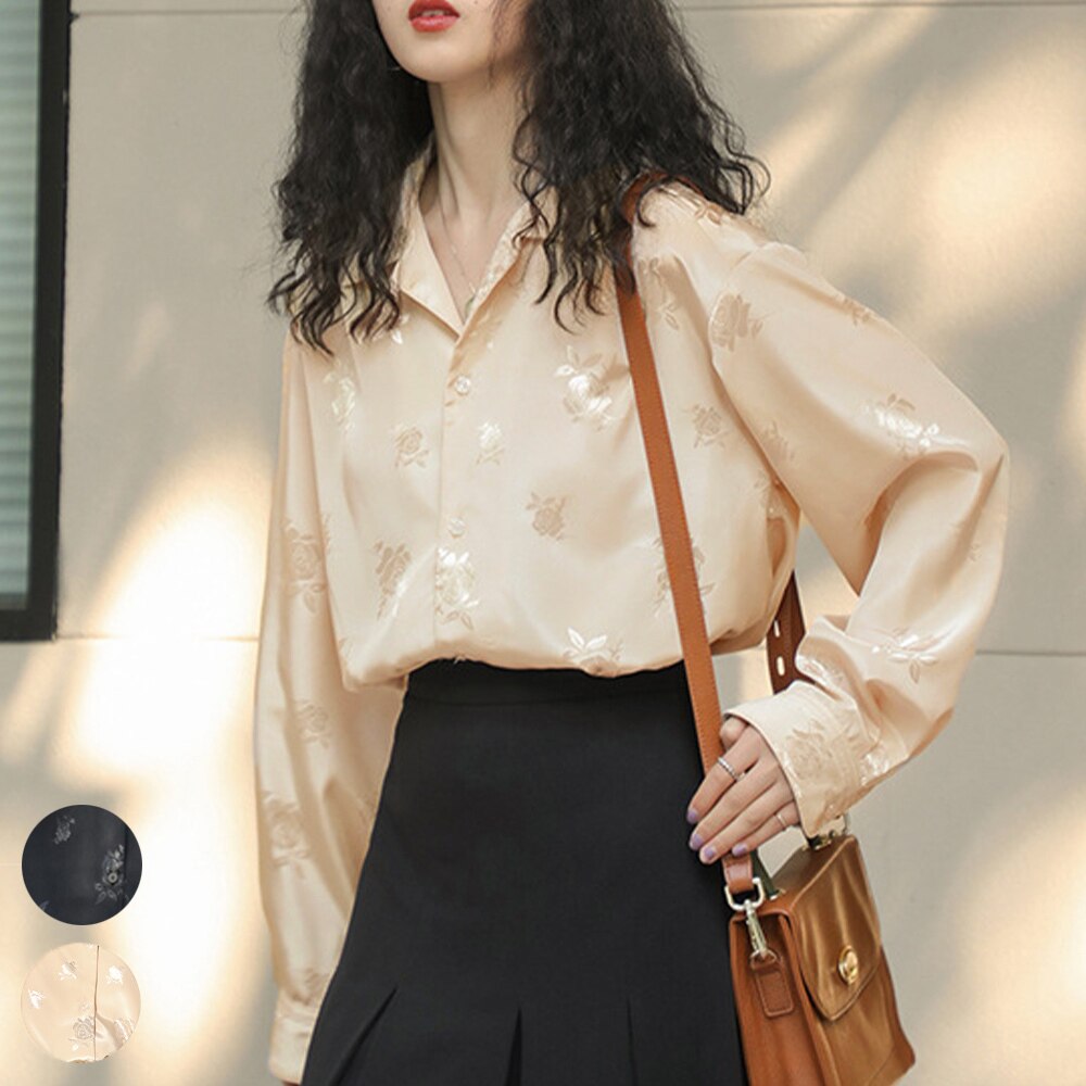 国内即納 レトロフラワーシャツ レディース ゆったり 開襟シャツ 新作 プリント 韓国風 おしゃれ 4,590円