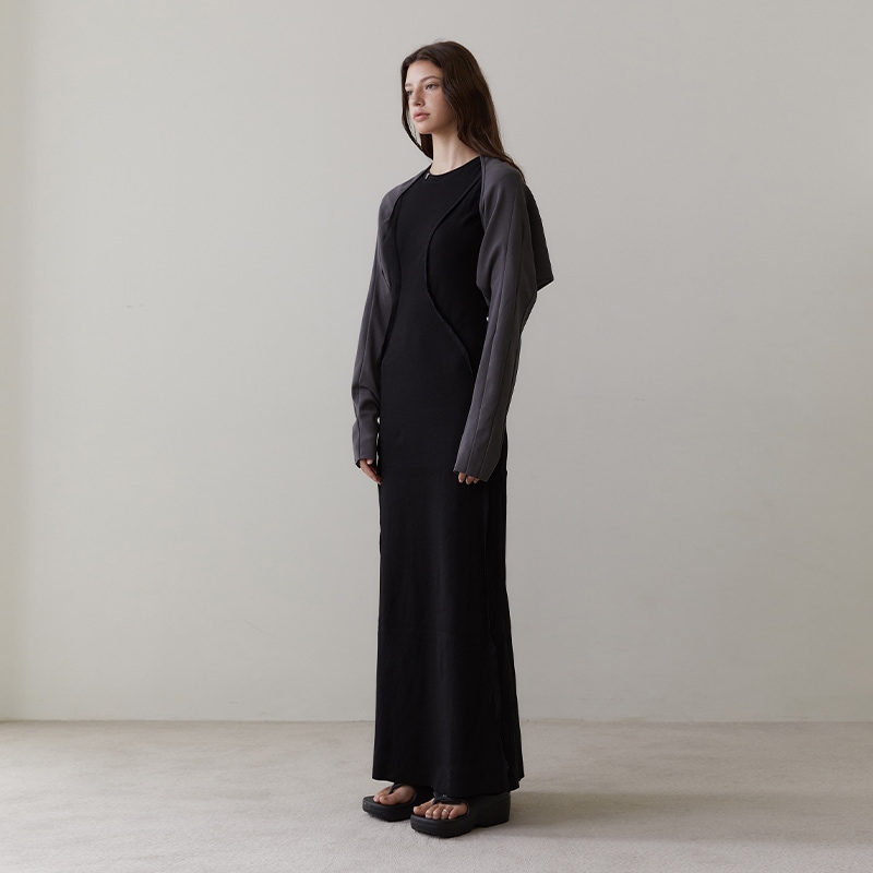 reversible cutting bolero charcoal
