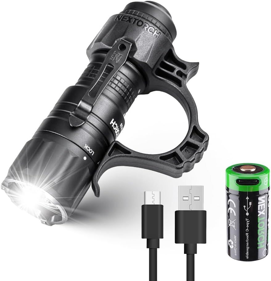 懐中電灯 小型 led 強力 充電式 1000ルーメン フラッシュライト タクティカルライト 高輝度 多機能 軽量 明るい 5モード ロック機能 IPX8防水 電池残量表示 停電 防災 緊急用 登山