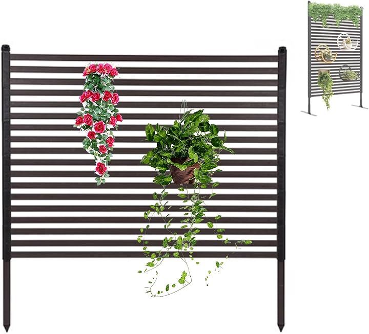 フェンス 目隠し 屋外 ガーデンフェンス 幅90cmx高さ120cm 1セット入 衝立 パーテーション 組立簡単 置くだけ 後付け ベランダ 玄関 日除け(幅90cmx高さ120cm)