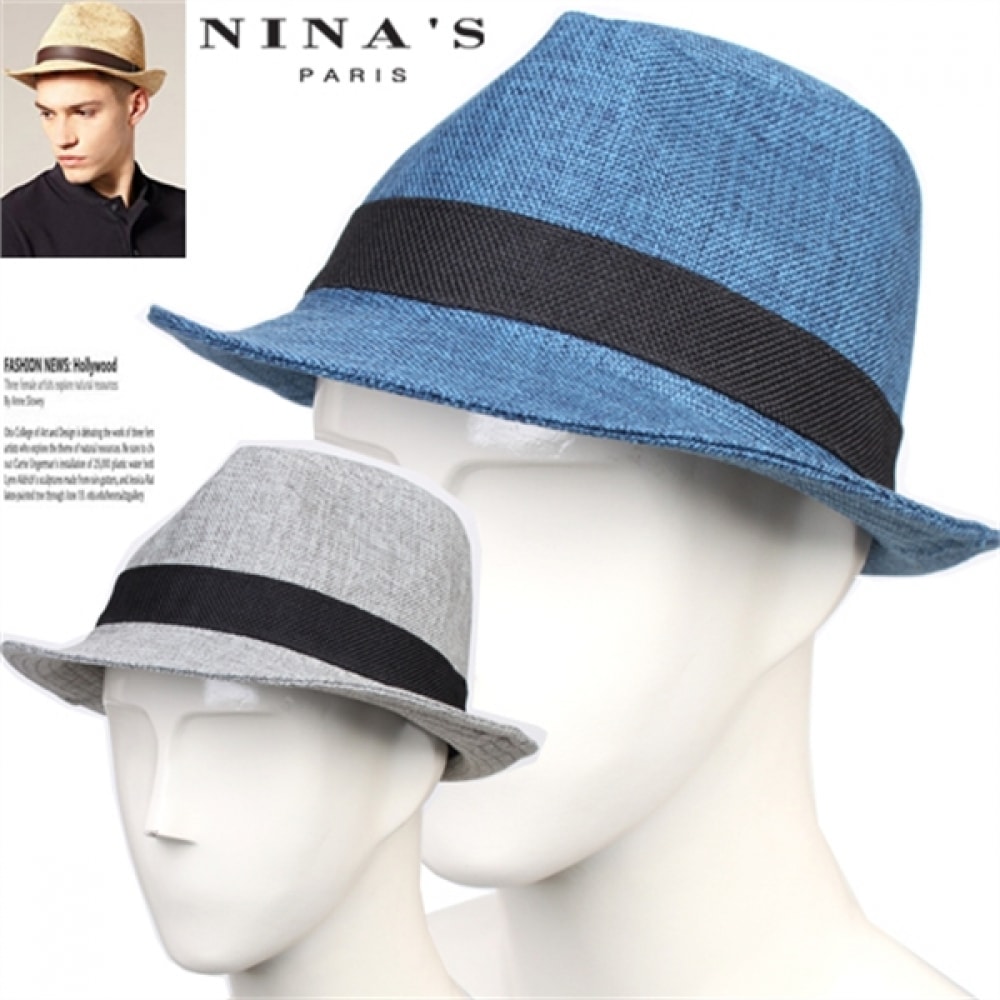 (ニナスパリ) ボカシリネンマタッチメンズフェドラミディアムカット (9SS146)