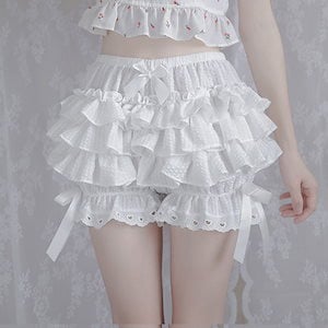 ロリータ風パンプキンパンツ パフパンツ かわいいケーキスカートパンツ 多層パフスカート アンチウルフ 夏 ボトムスショーツ