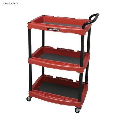 【公式】 ワゴン キャリーワゴン 大容量 ハードツールワゴン 工具棚 工具入れ ツールカート ハンドル付 HDW-3H レッド 代引き不可 メガ割