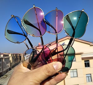 二次元ピーチ ハート型メガネシリーズ ソフトシスターラブカラーフィルムサングラス 凹型セルフィーサン