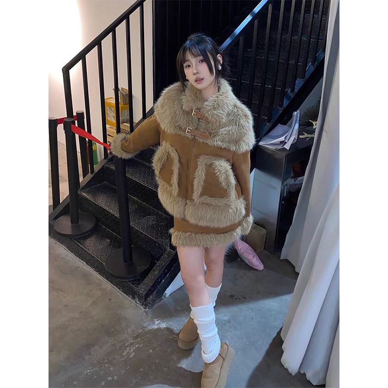 ファッション冬の気品 セット服 レディース ファーネックデザイン感 プ ファッション セットアップ 上下セット 2点セット