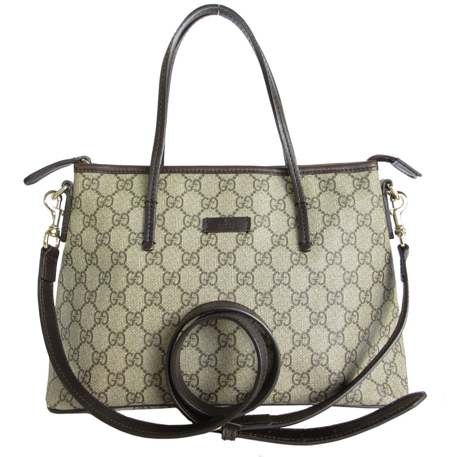 グッチ GUCCI ハンドバッグ ショルダーバッグ GGスプリーム PVC/レザー ベージュ/ブラウン レディース 353440 s0053a