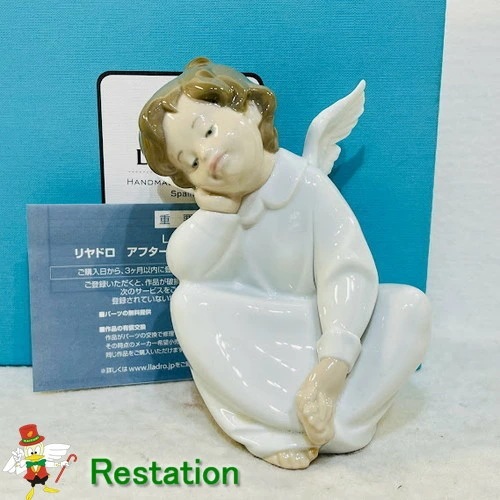 【中古】リヤドロ 天使考えごと 『なんとかなるよ』