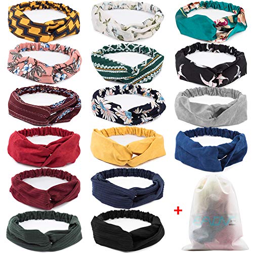並行輸入品EAONE 16 Pcs Boho Headband for Women Wide Boh