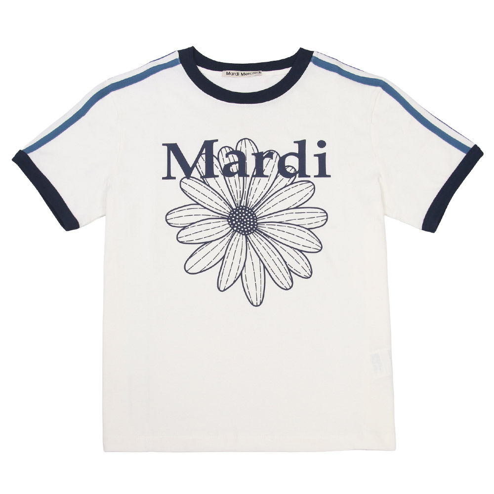 Tシャツ LINGER TSHIRT FLOWERMARDI IVORY NAVY 半袖 レディース 韓国 ファッション アパレル