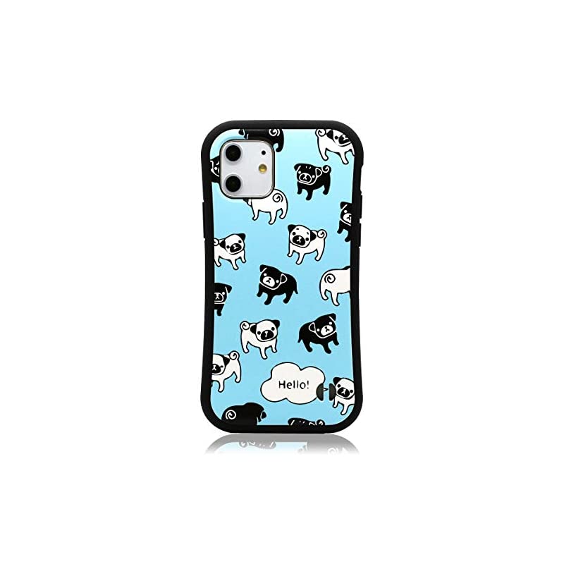 大好き アイフォン11 iPhone11 MRLab 耐衝撃 (ブルー)】742 パグ 犬【 可愛い ケース バンパー 多機種対応ケース